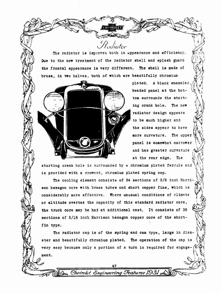 1931 Chevrolet Engineering Features Page 47